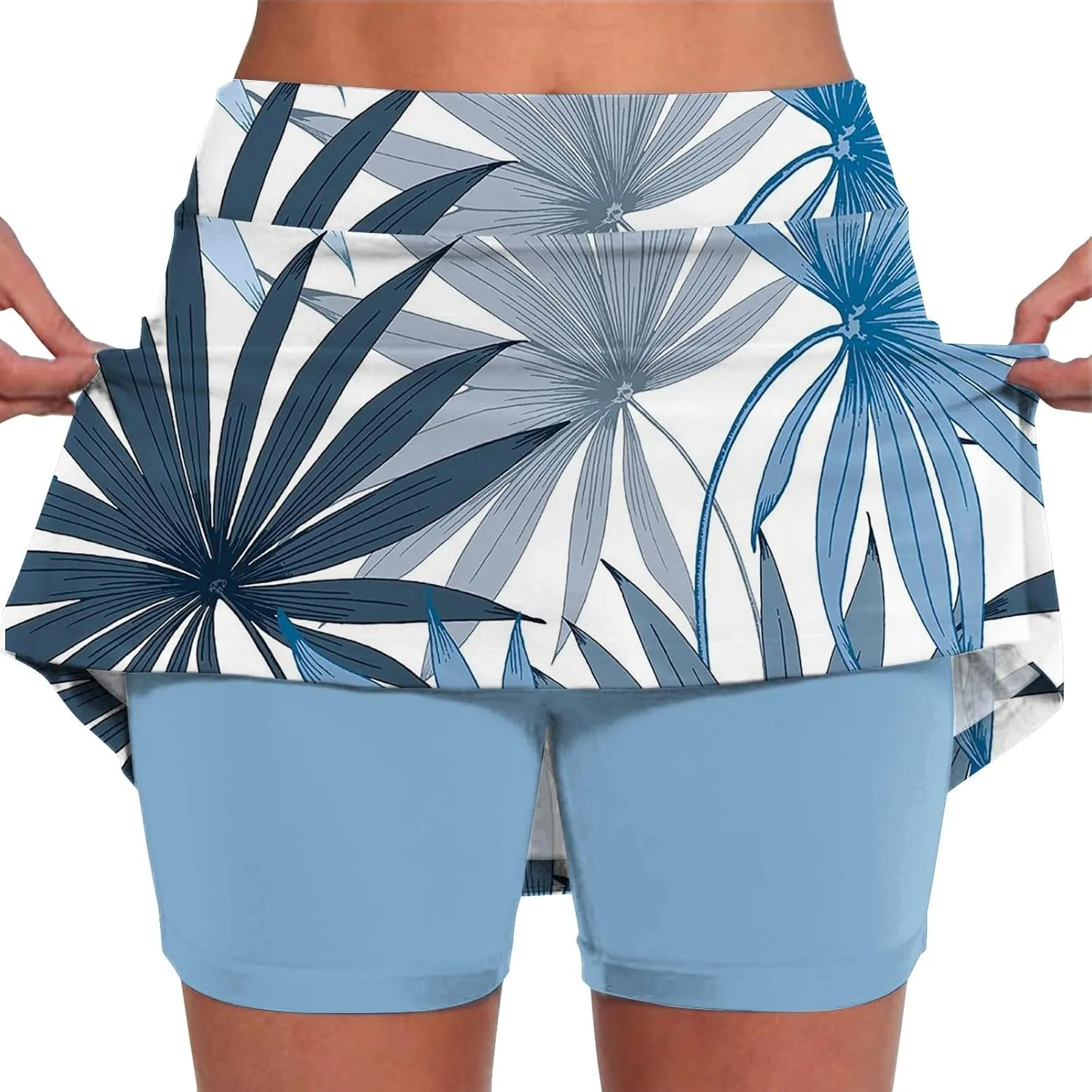 Knee Length Skorts Skirts for Women High Waisted Athletic Tennis Golf Skort for Casual Summer with Pockets