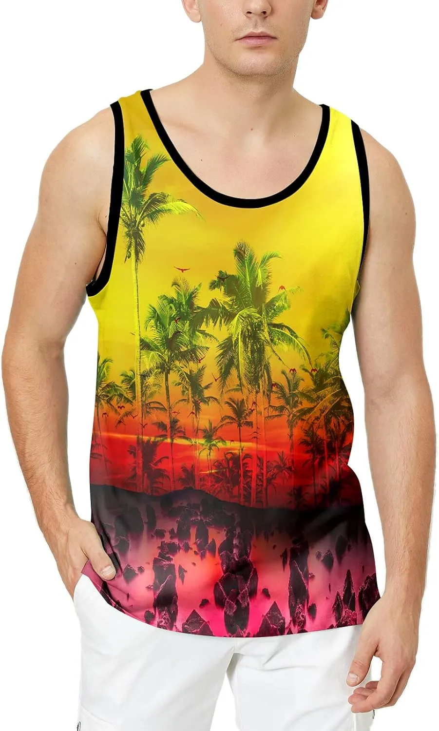 LAIDIPAS Men's 3D Tank Tops Summer Casual Novelty Sleeveless Shirt Unisex Colorful Graphics Top Tees Shirt