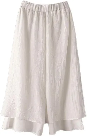 LaovanIn Women's Wide Leg Capri Pants Cotton Cropped Palazzo Trousers Culottes