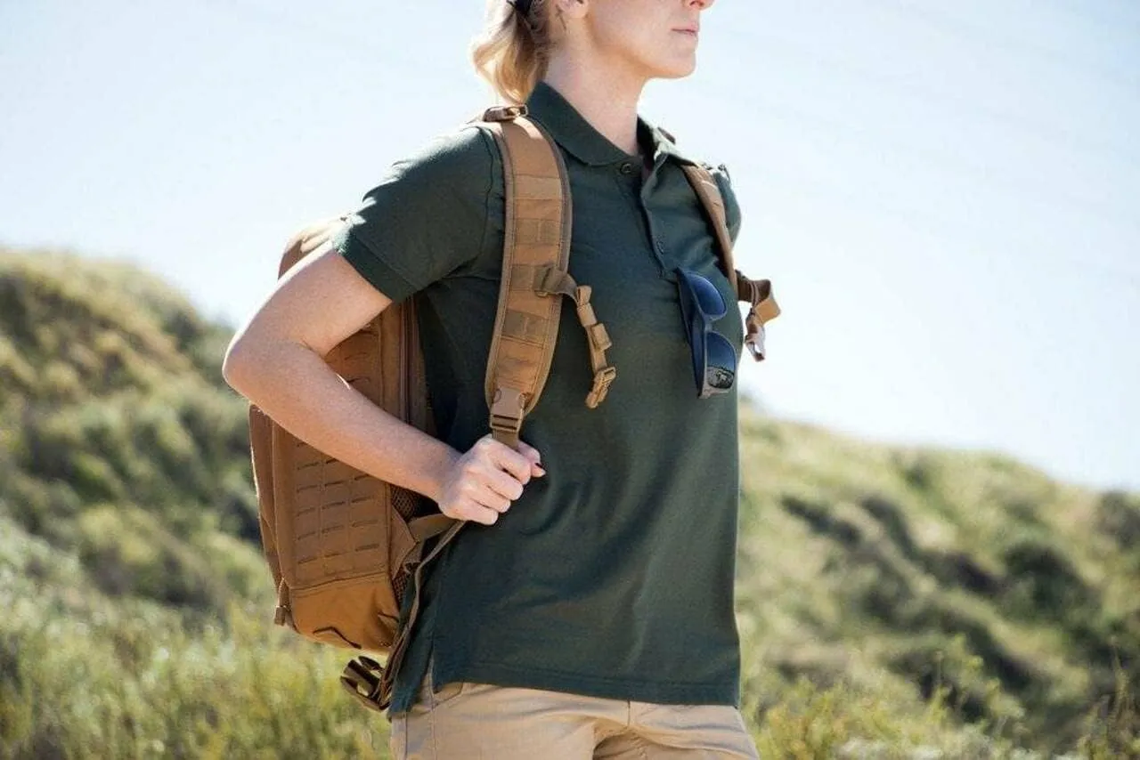 LAPG Womens Operator Tactical Polo Shirt, Short Sleeve Uniform Polo Shirt for Women, Comfortable Lightweight Anti-Wrinkle