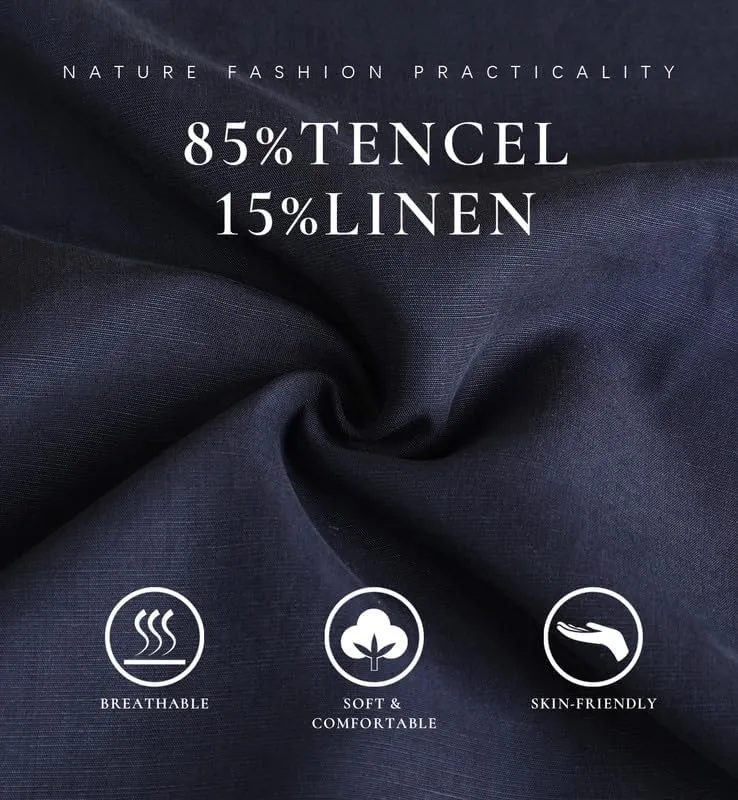 Les umes Women Linen Pants Summer Wide Leg Capri Pants High Waist Loose Cropped Lounge Trousers Culottes