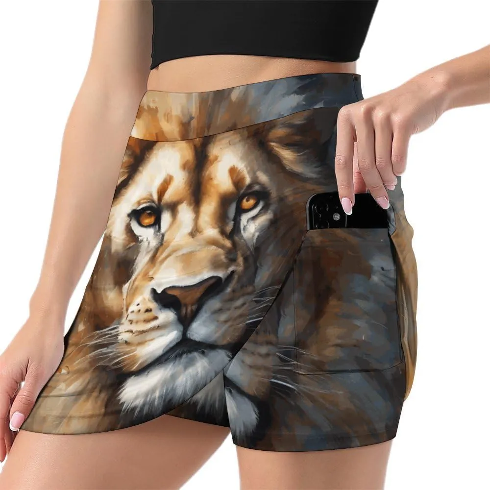 Lions Short Skirt Women's Dress Casual Vacation Light Proof Trouser Skirt