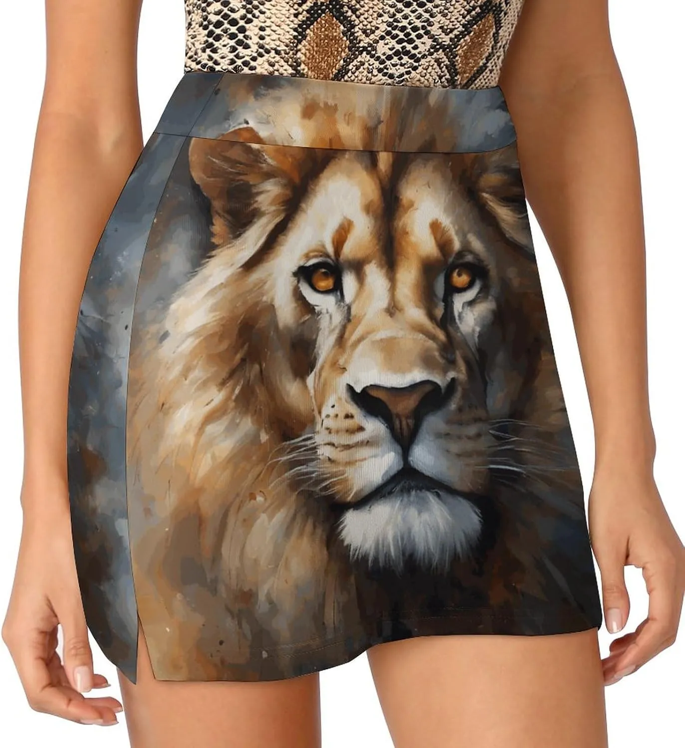 Lions Short Skirt Women's Dress Casual Vacation Light Proof Trouser Skirt