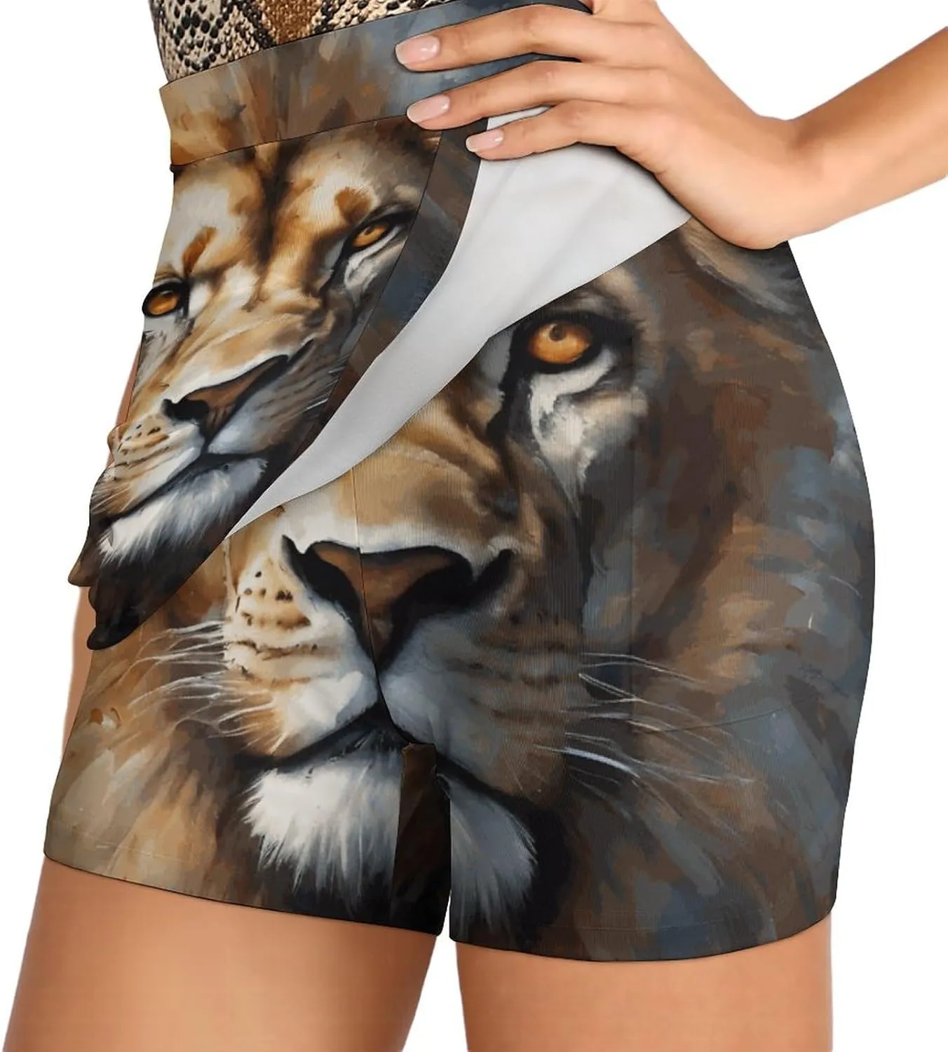 Lions Short Skirt Women's Dress Casual Vacation Light Proof Trouser Skirt