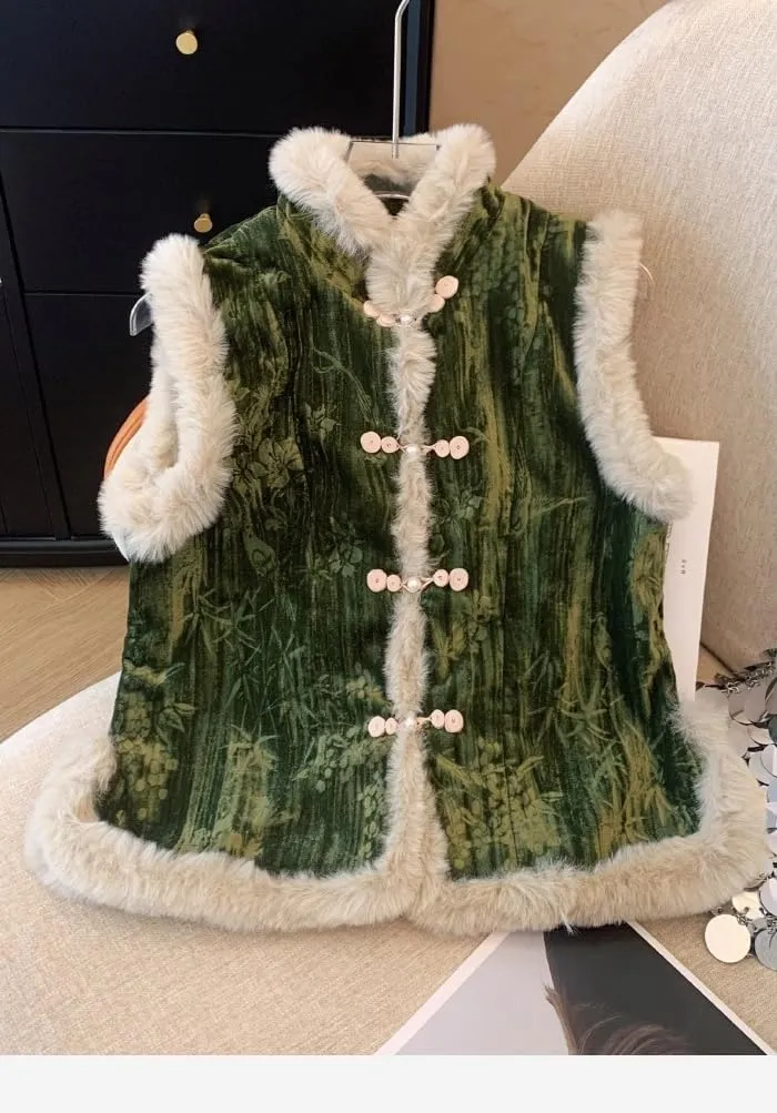 LIXINGHEITANG Chinese-style cotton-padded jacket, Chinese-style vest, waistcoat, thickening, improved suit women's winter