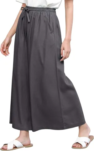 Lock and Love Women's Washed Linen Casual Loose Wide Leg Pants Pocket Pant with Draw String