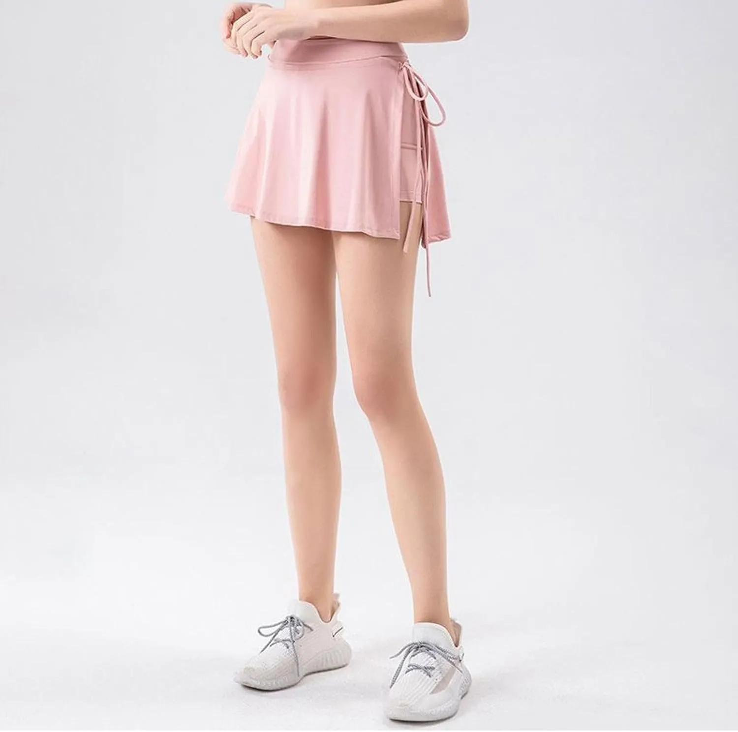 Lu's Chic Women's Athletic Skort High Waisted Scooter Short Pocket Spandex Tennis Fashion Elastic Waist Culottes