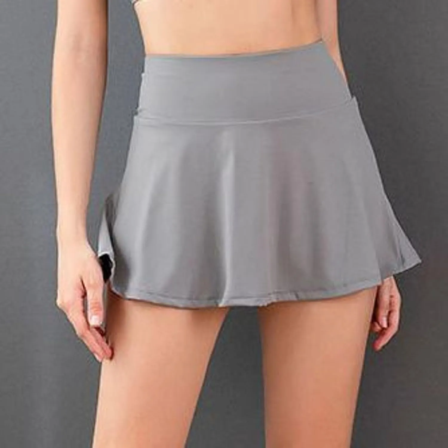 Lu's Chic Women's Tennis Skort High Waisted Scooter Running Athletic Fashion Short Spandex Scooter Skirt