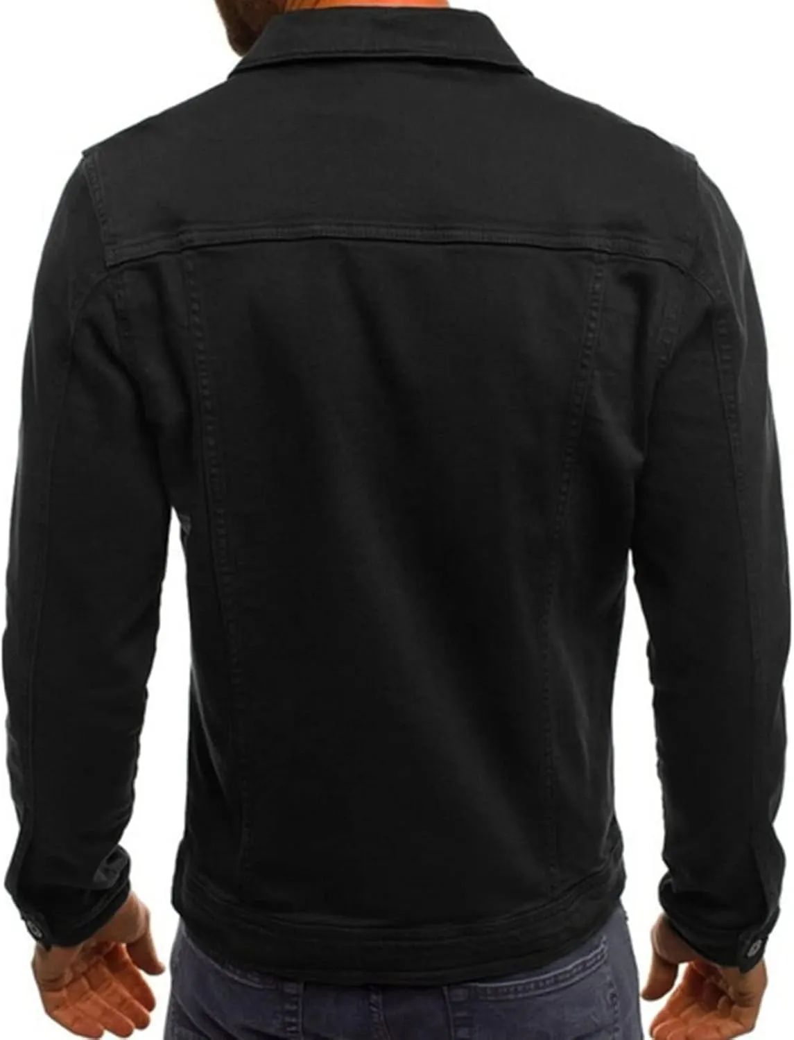 Maiyifu-GJ Distressed Denim Jacket for Men Long Sleeve Button Down Jean Coat Fashion Casual Slim Fit Trucker Jackets