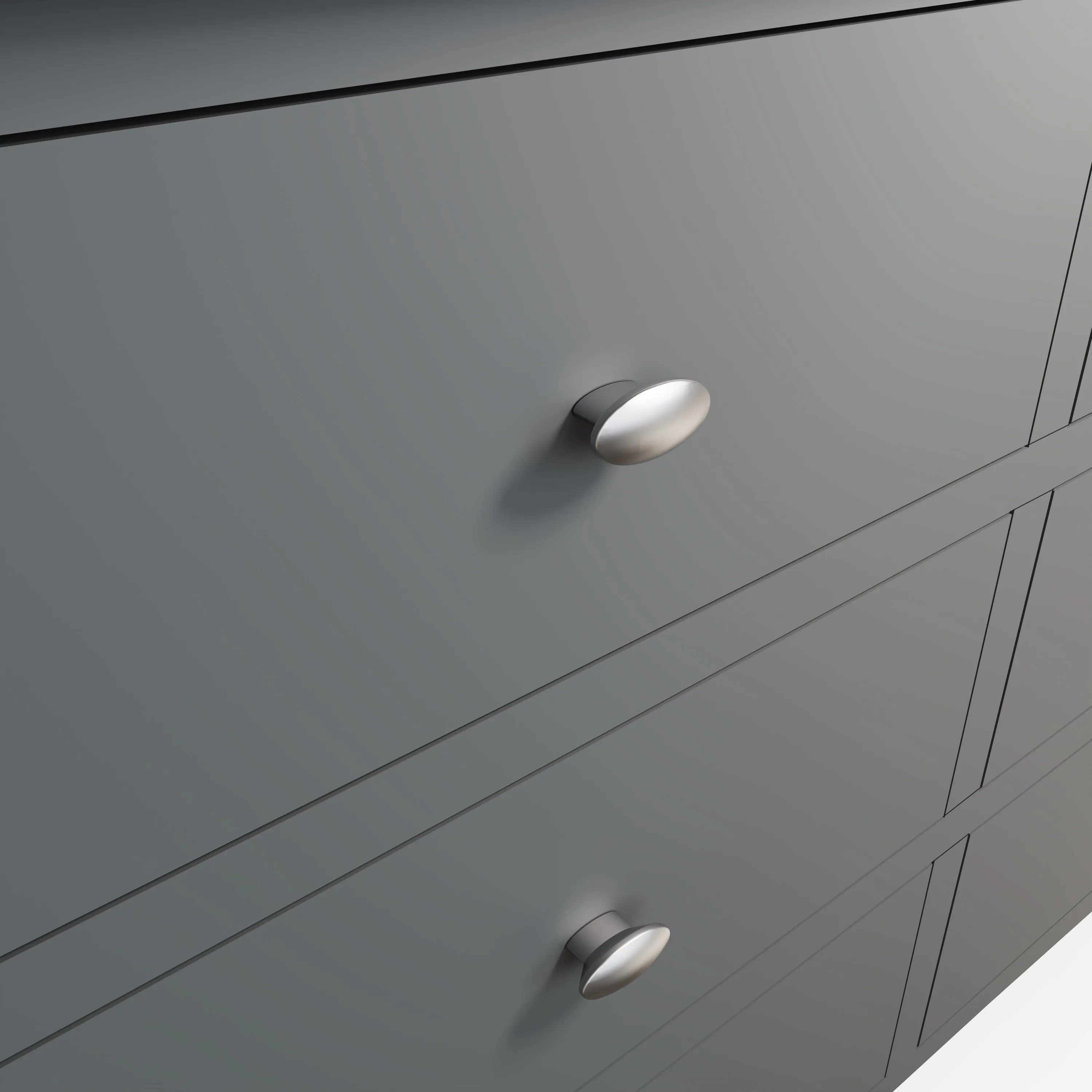 Malmesbury Grey Chest of 6 Drawers 115 x 40 x 78 cm