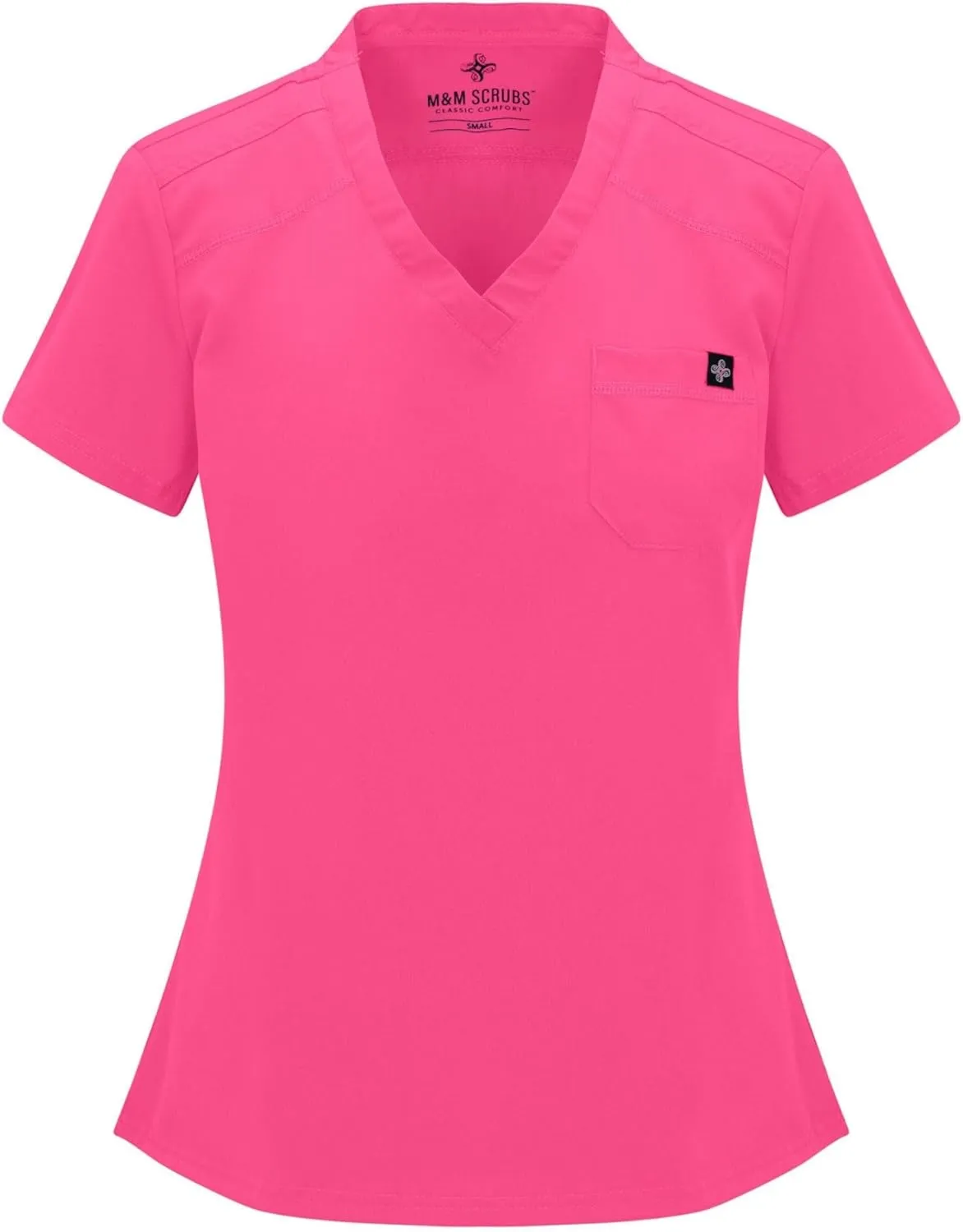 M&M SCRUBS Women's Jogger Scrub Set V-Neck Scrub Top with Stretchy Rib-Knit 8 Pockets Tapered Cargo Jogger Scrub Top and Pant