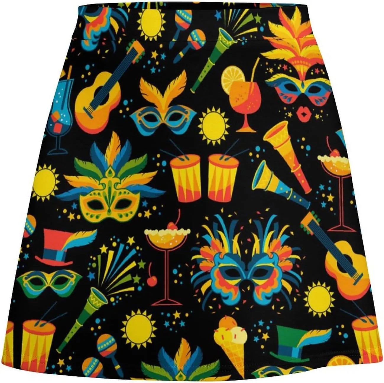 Mardi Gras Short Skirt Culottes Womans Athletic Skorts Golf Skirts Mini Shorts High Waist Breathable Sport Skort