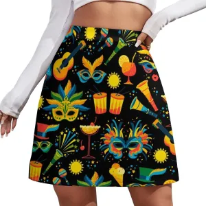Mardi Gras Short Skirt Culottes Womans Athletic Skorts Golf Skirts Mini Shorts High Waist Breathable Sport Skort