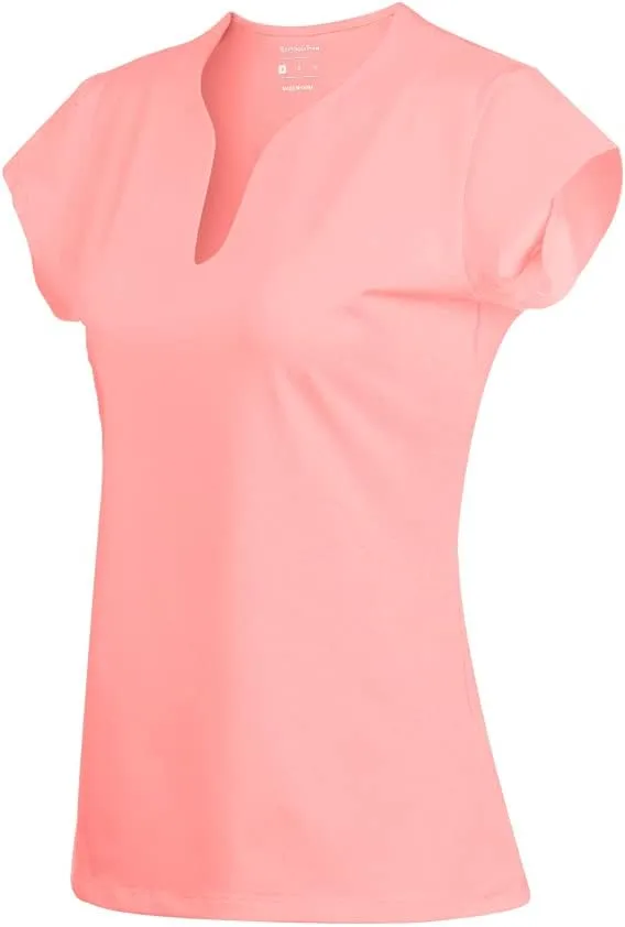 Meja Women Tennis Shirt Short Sleeve,V Neck Golf T Shirt Quick Dry Running Shirts Activewear