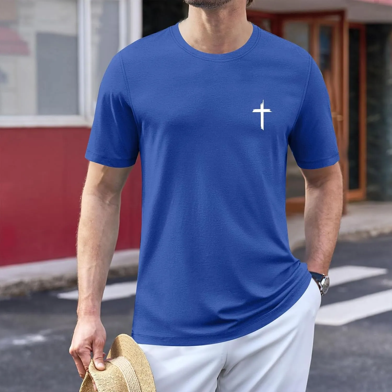 Men Basic Active T Shirt Quick Dry Outdoor Top Breathable Hiking Ready Graphic Comfort Fit Tunics
