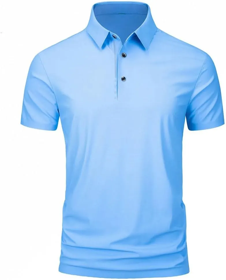 Men Golf T-Shirt Summer Sports Golf Apparel Short Sleeve Shirt Quick Dry Breathable Polo Shirts