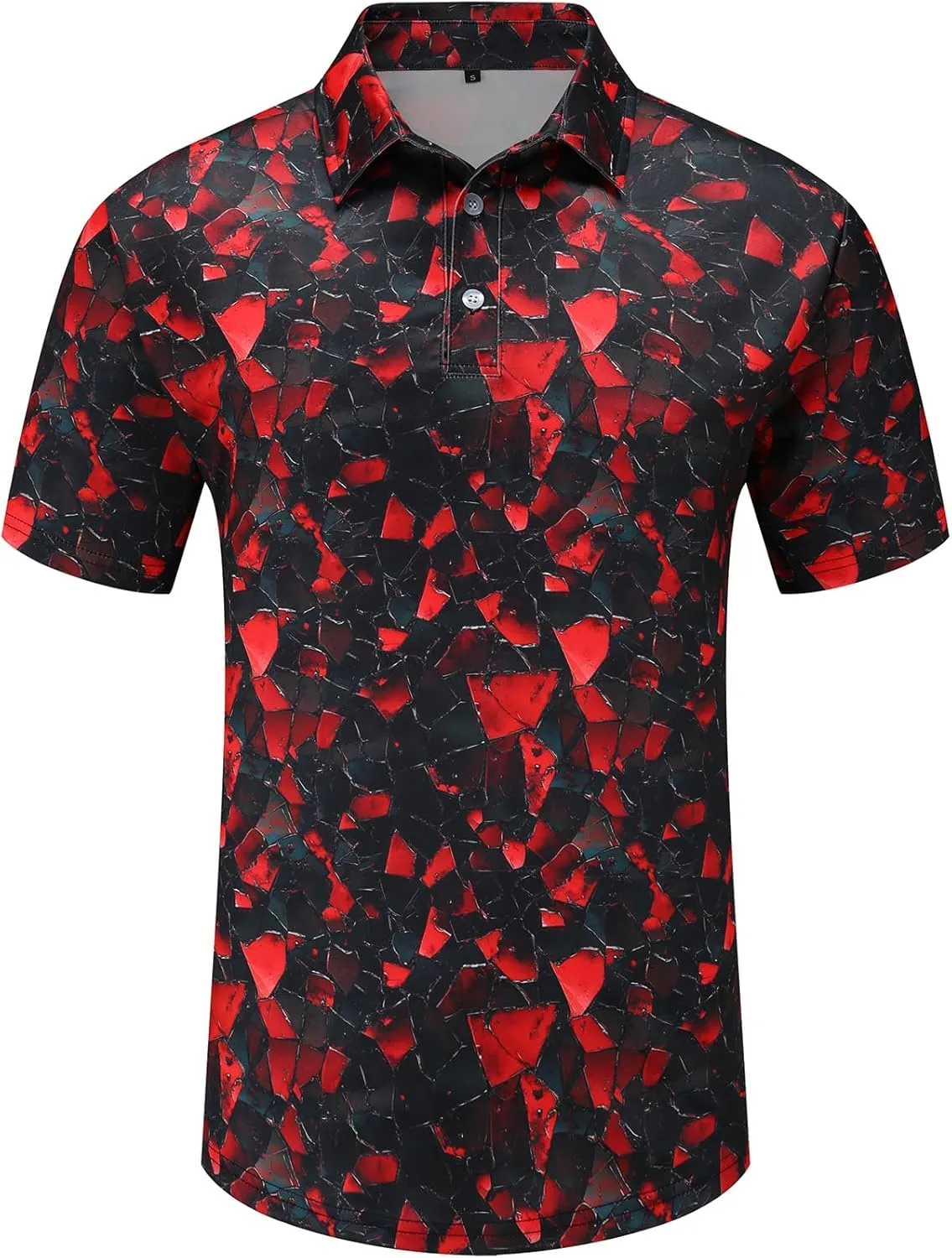 Men's American Flag Polo Shirt, USA Patriotic Short Sleeve Dri-Fit Quick-Dry Golf Shirt