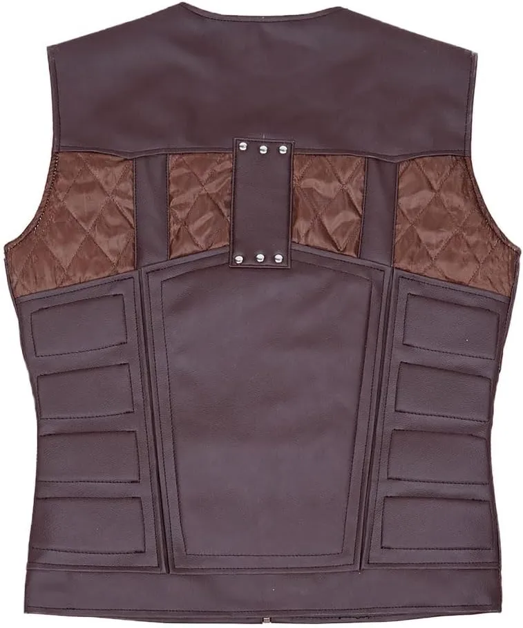 Mens Blade Trinity Stylish Wesley Snipes Cosplay Wear Costume Faux Leather Combat-Vest Halloween Costumes