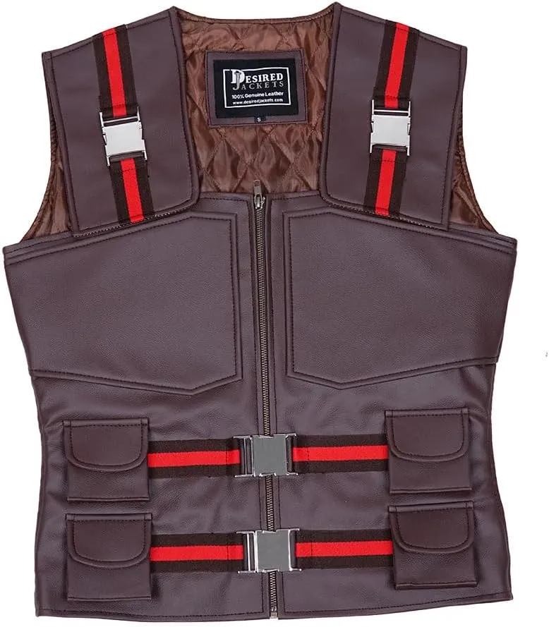 Mens Blade Trinity Stylish Wesley Snipes Cosplay Wear Costume Faux Leather Combat-Vest Halloween Costumes