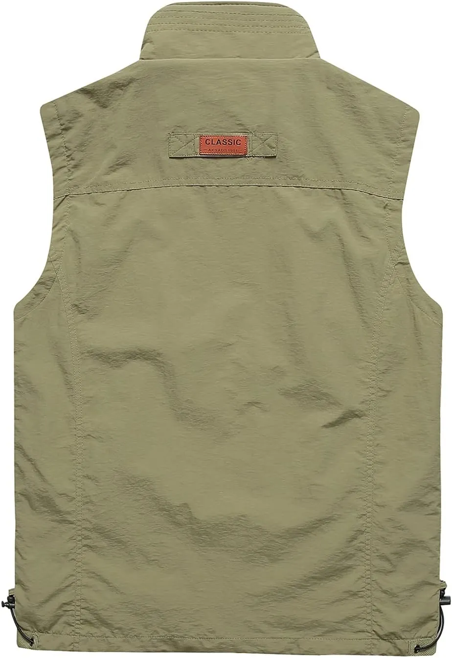 Men's Casual Outdoor Lightweight Vest Quick Dry Fishing Hunting Photo Sleeveless Vest with Pockets