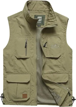 Men's Casual Outdoor Lightweight Vest Quick Dry Fishing Hunting Photo Sleeveless Vest with Pockets