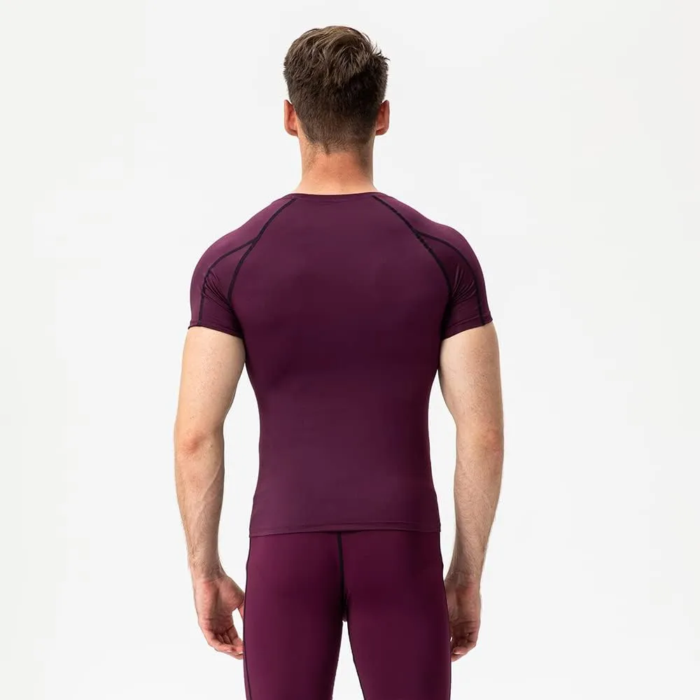 Men's Compression Shirt Short Sleeve Athletic Compression Tops Cool Dry Undershirts Baselayer Gym Workout T Shirt