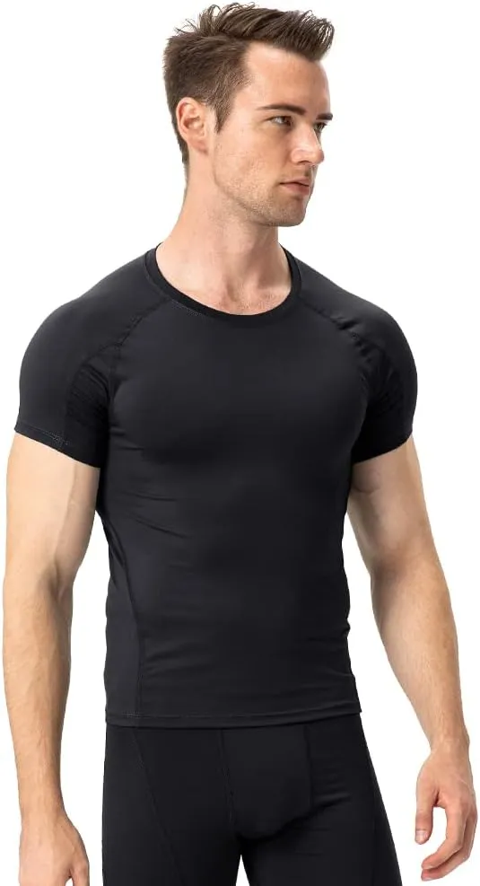 Men's Compression Shirt Short Sleeve Athletic Compression Tops Cool Dry Undershirts Baselayer Gym Workout T Shirt