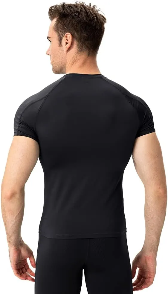 Men's Compression Shirt Short Sleeve Athletic Compression Tops Cool Dry Undershirts Baselayer Gym Workout T Shirt