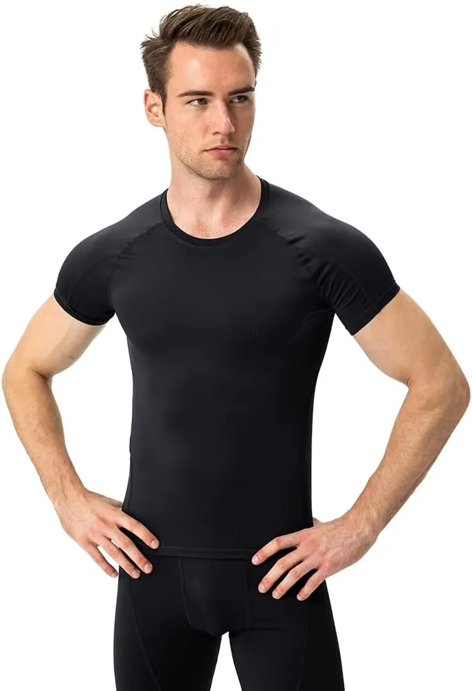 Men's Compression Shirt Short Sleeve Athletic Compression Tops Cool Dry Undershirts Baselayer Gym Workout T Shirt