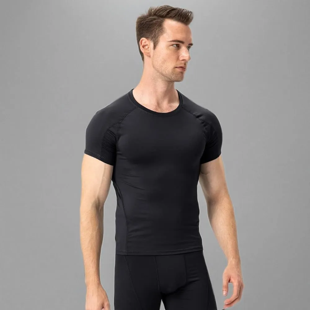 Men's Compression Shirt Short Sleeve Athletic Compression Tops Cool Dry Undershirts Baselayer Gym Workout T Shirt