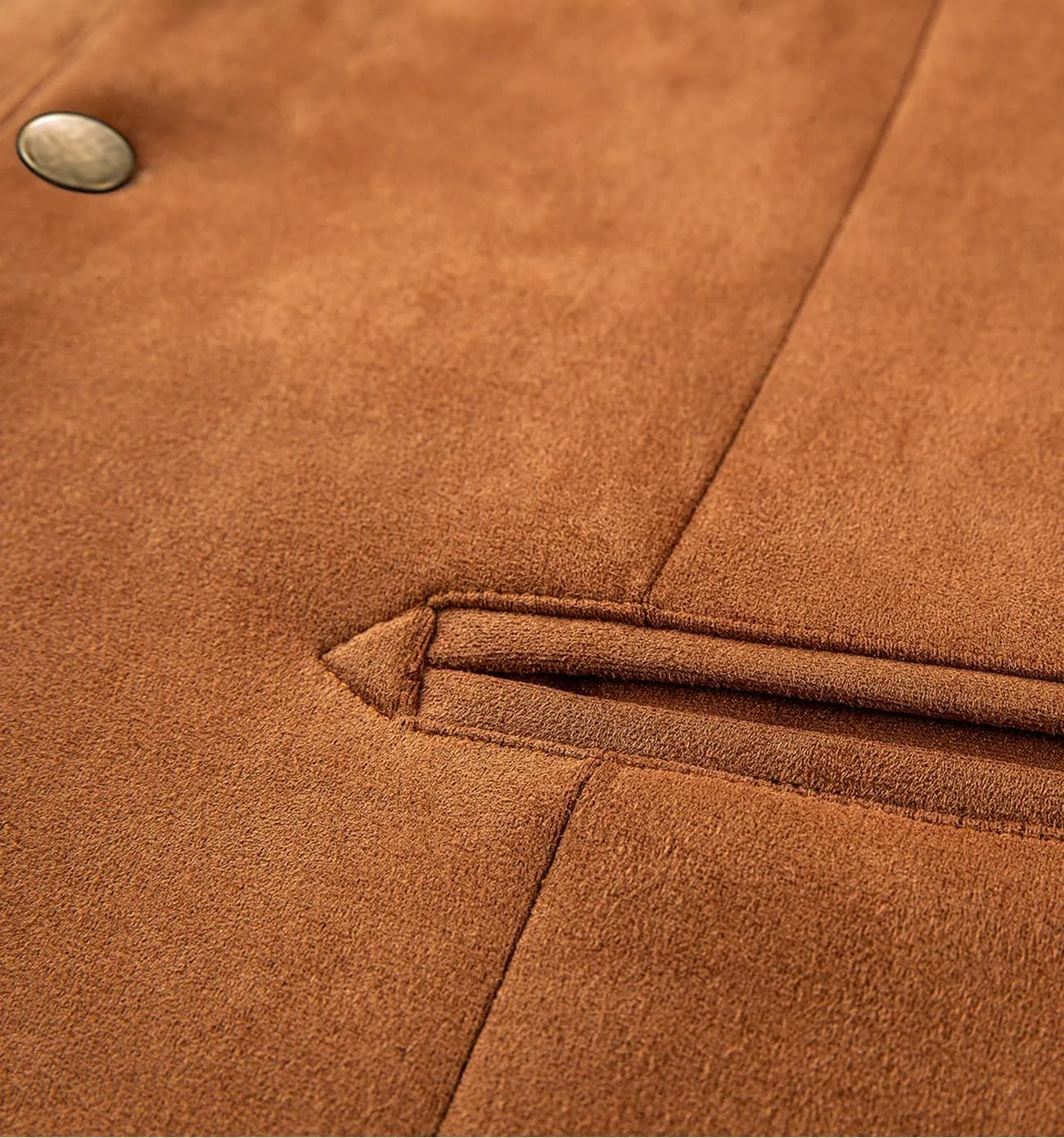Men's Cowboy Suede Faux Leather Suit Vest Casual Western Cowhide Vest Vintage Slim Fit Waistcoat