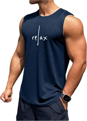 Men's Crewneck Sleeveless Tank Tops Casual Graphic Vest Top Vintage Summer Tee Shirts Streetwear