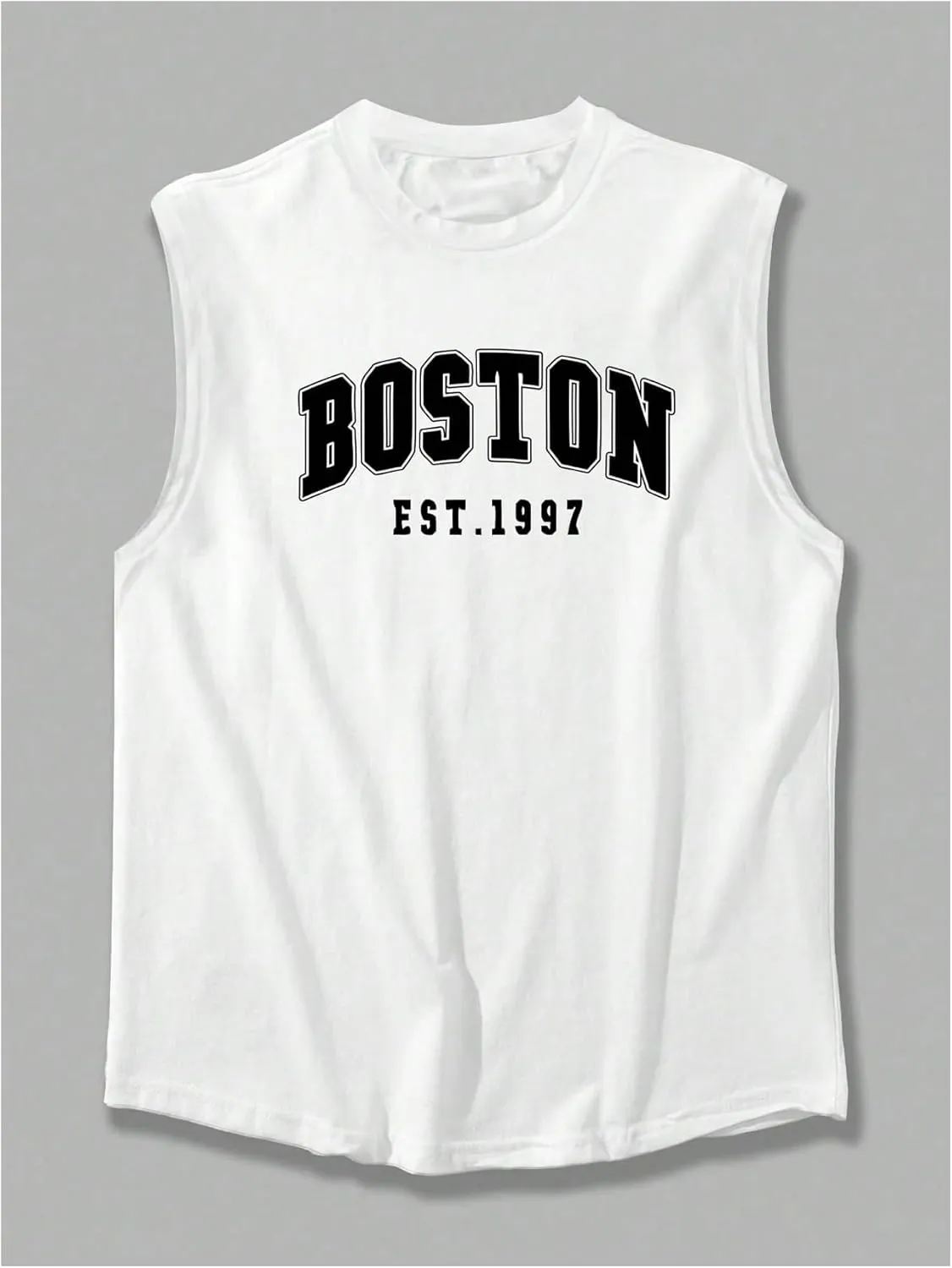 Men's Crewneck Sleeveless Tank Tops Casual Graphic Vest Top Vintage Summer Tee Shirts Streetwear