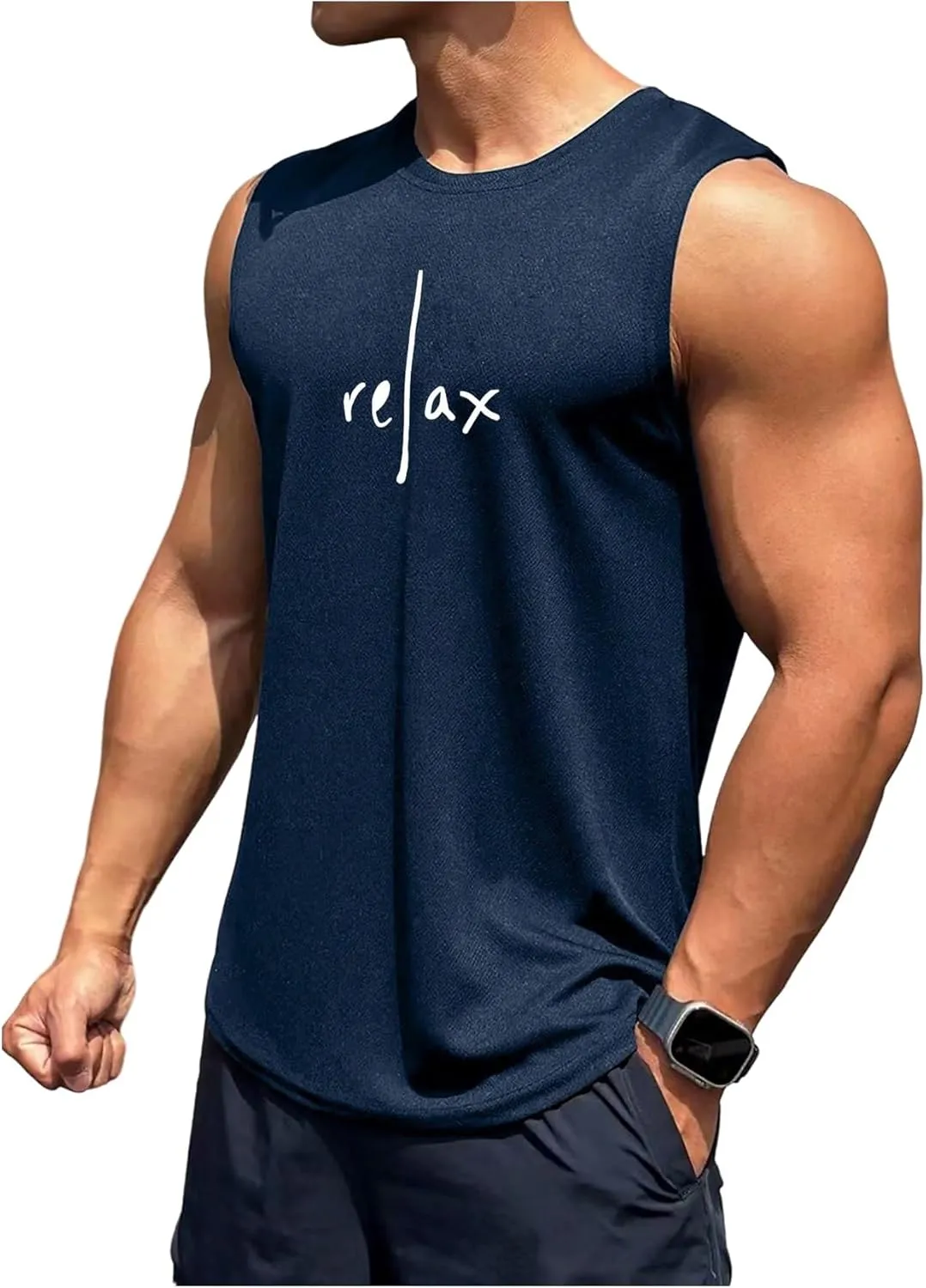Men's Crewneck Sleeveless Tank Tops Casual Graphic Vest Top Vintage Summer Tee Shirts Streetwear