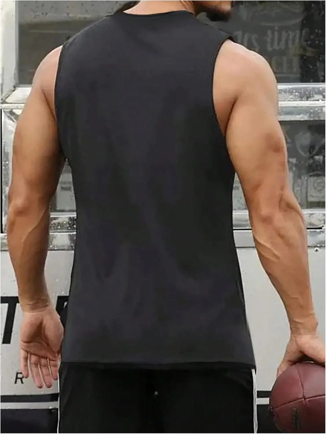 Men's Crewneck Sleeveless Tank Tops Casual Graphic Vest Top Vintage Summer Tee Shirts Streetwear