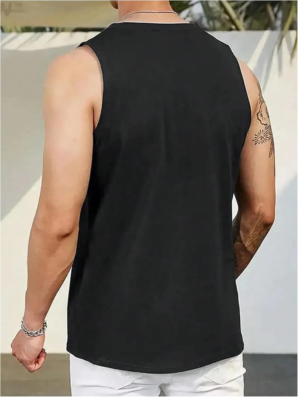 Men's Crewneck Sleeveless Tank Tops Casual Graphic Vest Top Vintage Summer Tee Shirts Streetwear