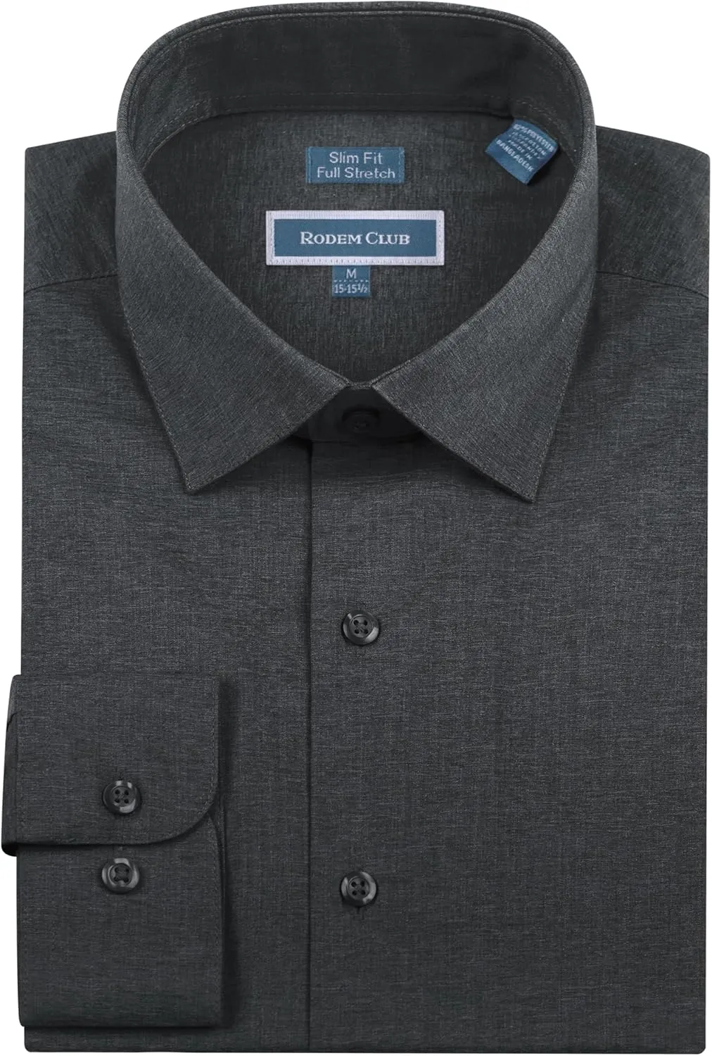 Men's Dress Shirt Long Sleeve Stretch Wrinkle-Resistant Formal Shirt Business Casual Heather Button Down Shirts