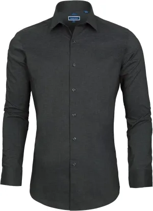 Men's Dress Shirt Long Sleeve Stretch Wrinkle-Resistant Formal Shirt Business Casual Heather Button Down Shirts