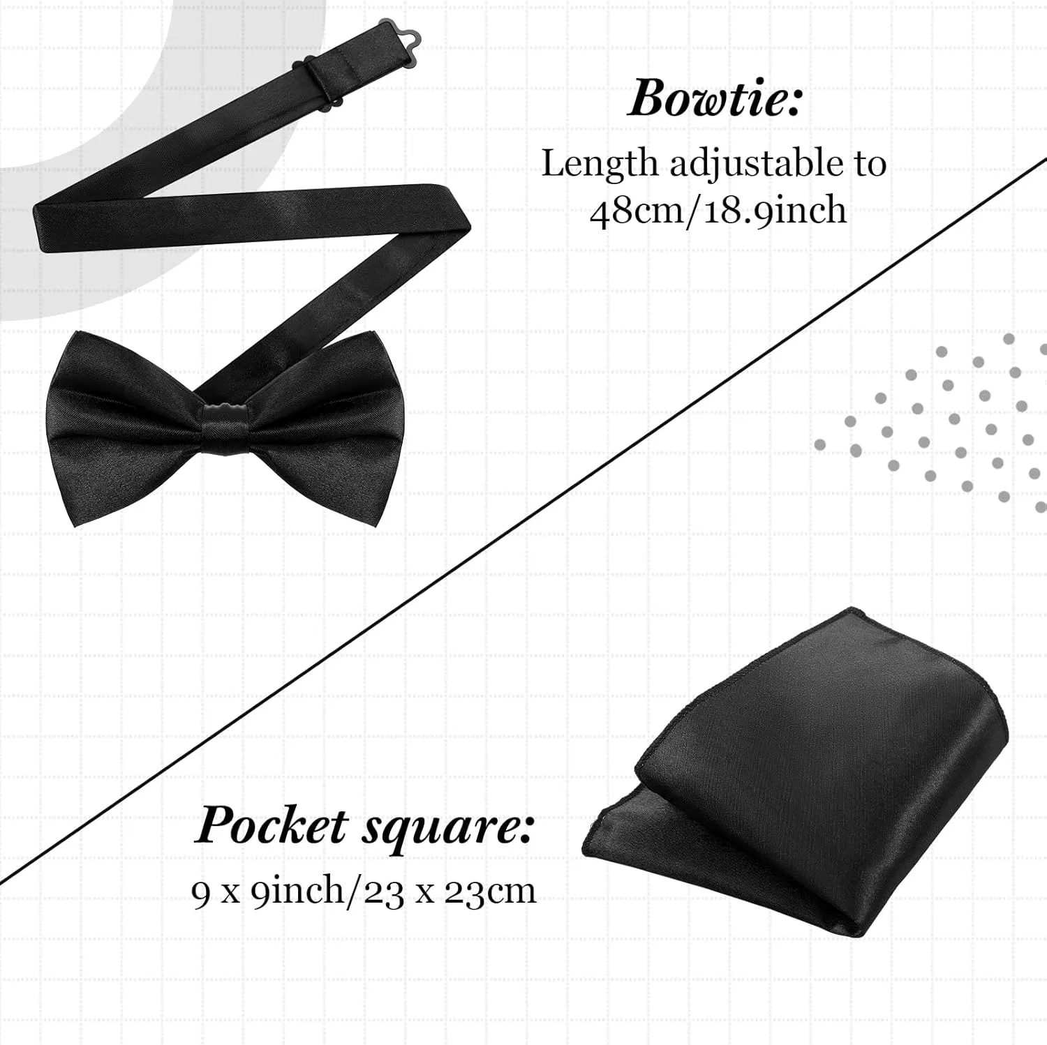 Men's Formal Vest Set Business Classic Waistcoat with Necktie Bow Tie and Pocket Square for Tuxedo Wedding Dress