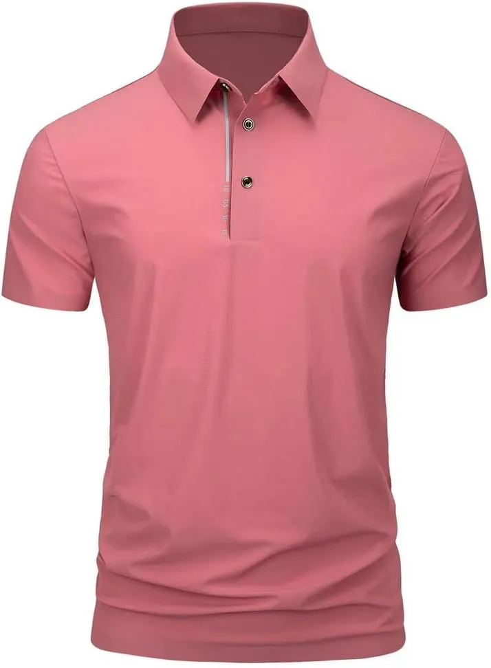Men's Golf T-Shirt Short Sleeve Shirt Quick Dry Breathable Polo Shirts for Men Golf Shirts