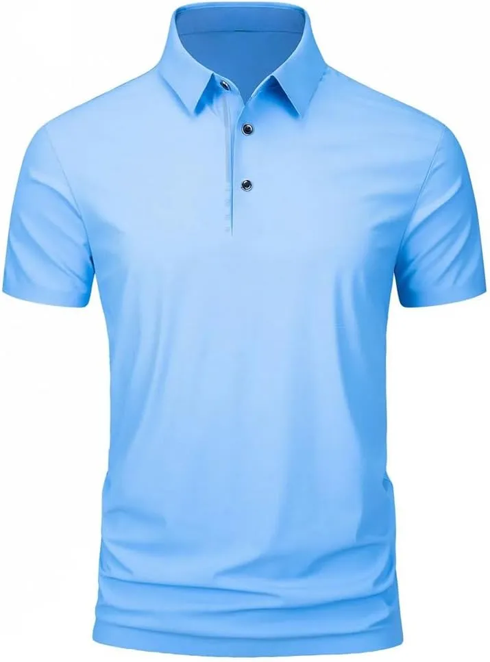Men's Golf T-Shirt Short Sleeve Shirt Quick Dry Breathable Polo Shirts for Men Golf Shirts