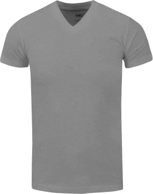 Men's Heavyweight Cotton T Shirt  Basic 6.2 Ounce Short Sleeve V Neck Plain Tee Top Tshirts Regular Big and Tall Size