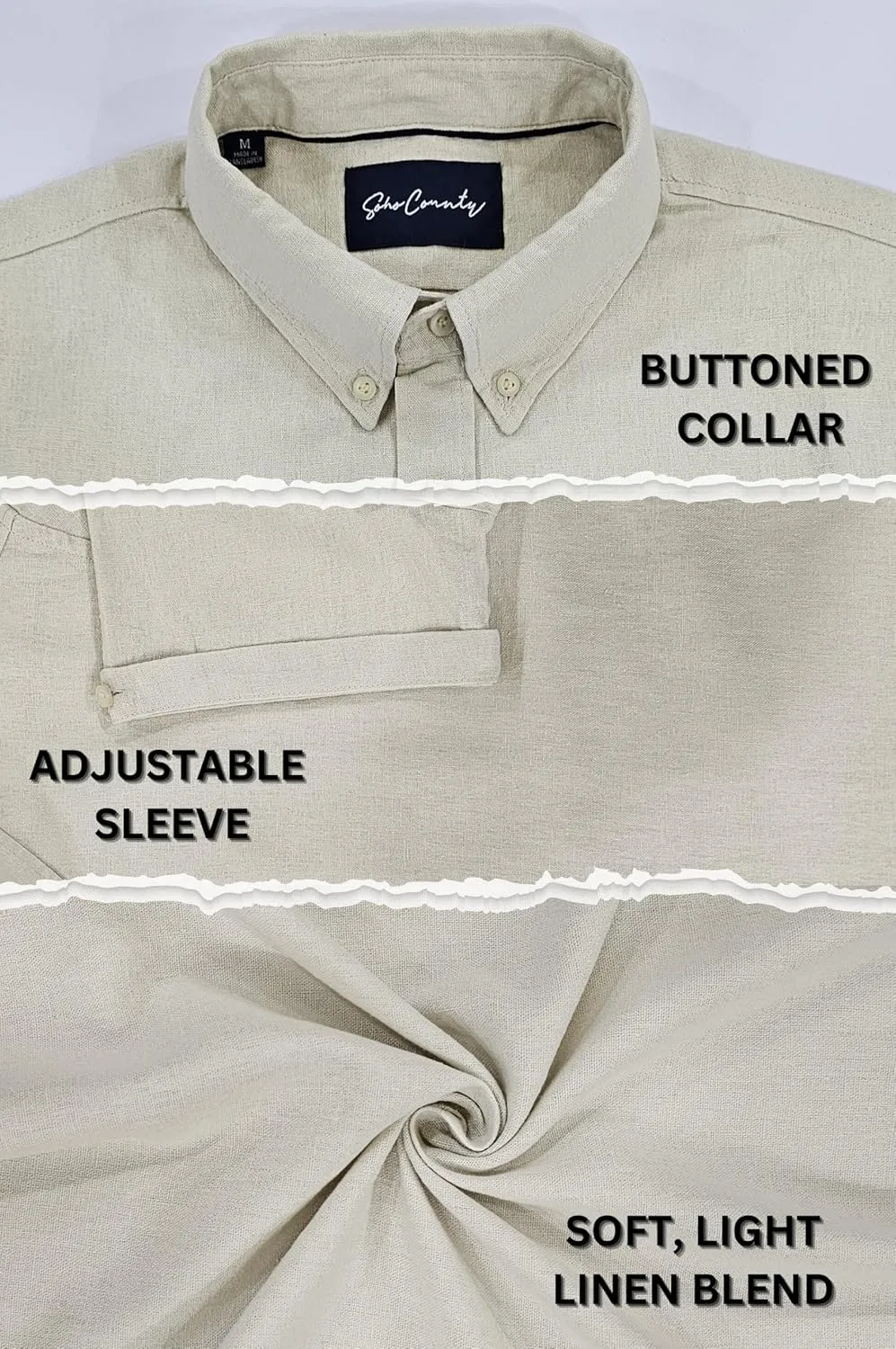 Mens Linen Blend Short Sleeve Casual Shirt for Vacation, Holiday, Casual Party, Lightweight Button Down Shirt