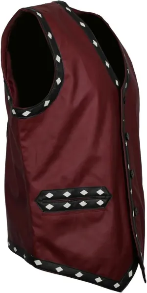 Men's Road Warrior Embroded Stylish Costume Genuine Motorcycle Gangster Biker Leather Vest