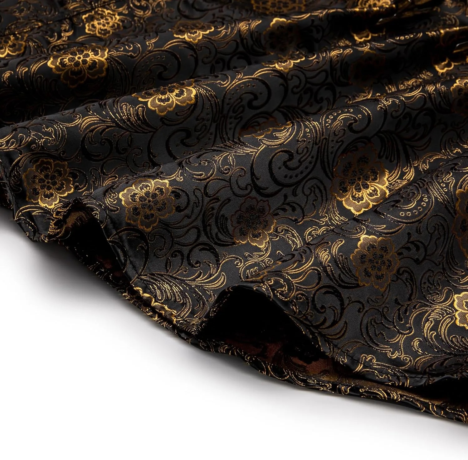 Mens Silk Paisley Dress Shirt Casual Button Down Shirt Long Sleeve Western Floral Shirts Wedding Party Holiday