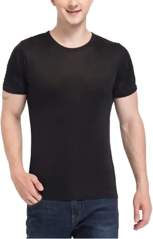 Men's Silk Shirt Soft Breathable Sport T-Shirt Underwear Slim Short/Long Sleeve Tops