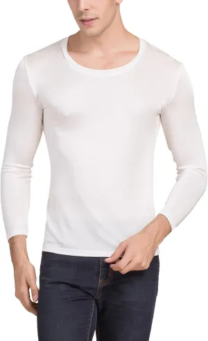 Men's Silk Shirt Soft Breathable Sport T-Shirt Underwear Slim Short/Long Sleeve Tops
