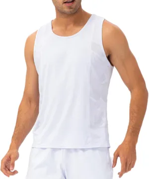 Men's Solid Color Gym Vest Sleeveless Round Neck Quick Dry Training Gym Shirt T-Shirt