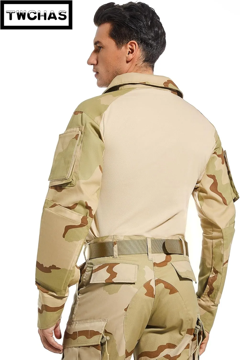 Mens Tactical Military Shirt 1/4 Zip Long Sleeve Slim Fit Military Combat Shirt with Pockets