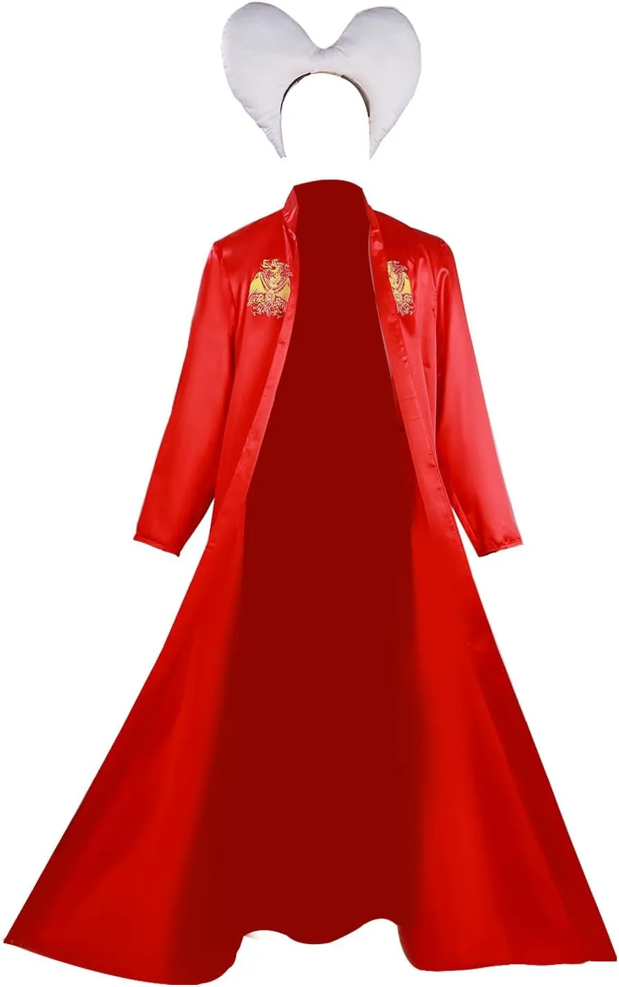 Mens Vampire Dracula Cosplay Costume Red Vampire Uniform Robe Halloween Outfits Red Cloak Headwear Full Set